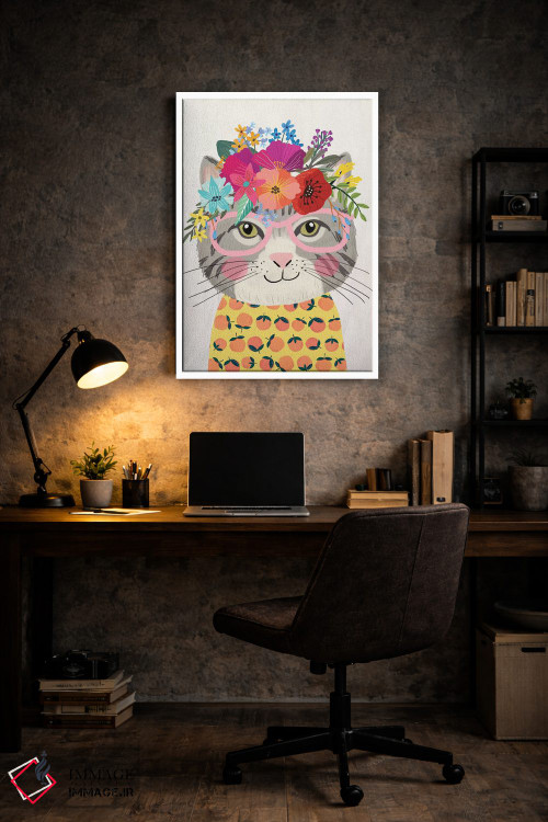 تابلو دکوراتیو گربه خاکستری ۲ اثر میا چارو - D6W