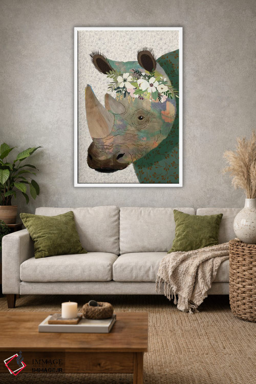 تابلو دکوراتیو کرگدن اثر میا چارو - D1W