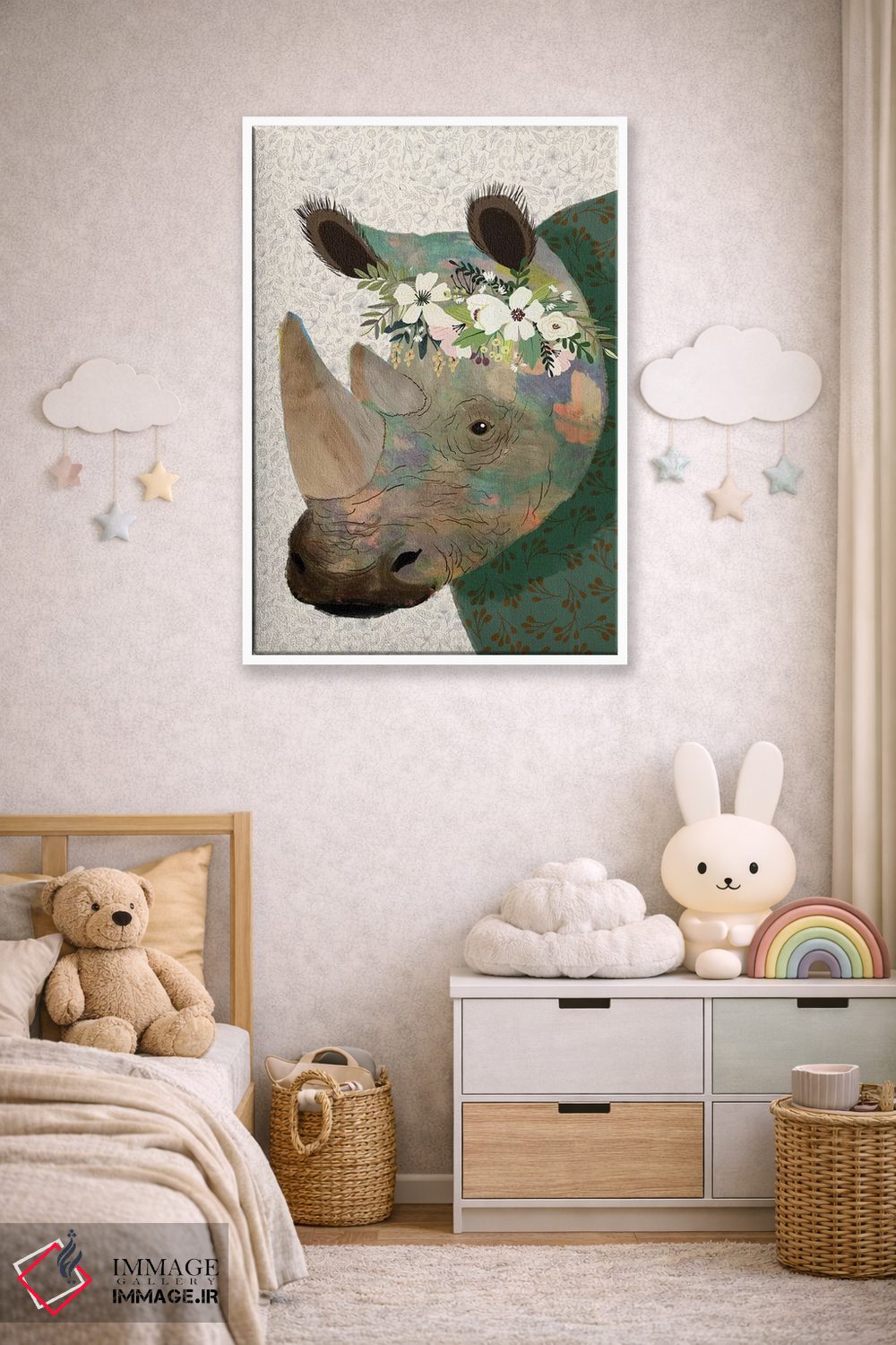 تابلو دکوراتیو کرگدن اثر میا چارو - D4W