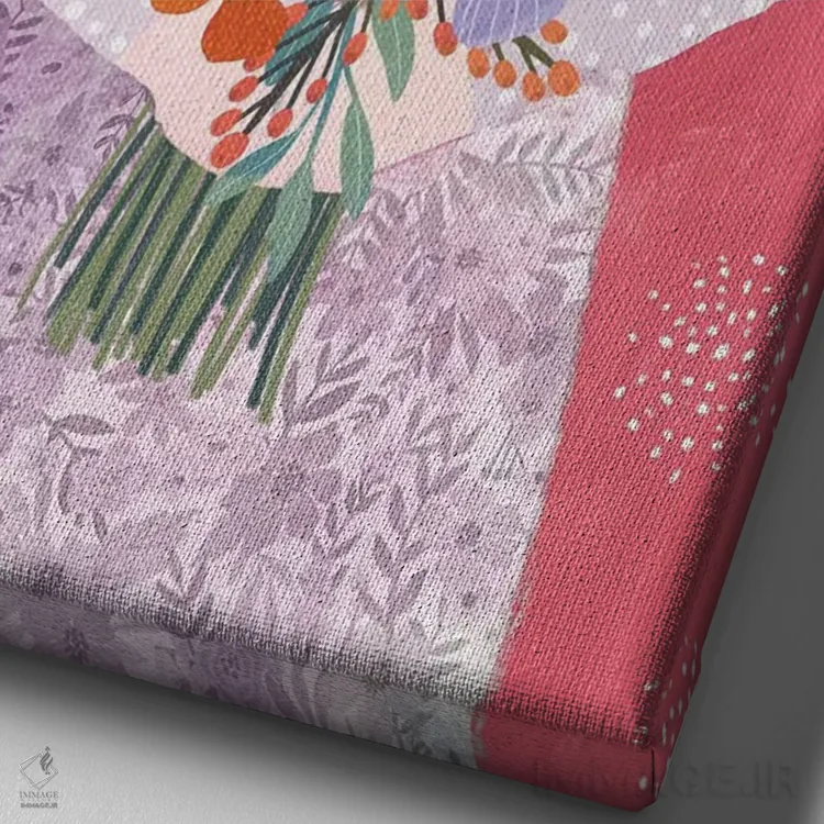 تابلو دکوراتیو شکوفه زمستانی اثر میا چارو - نمای نزدیک بافت بوم