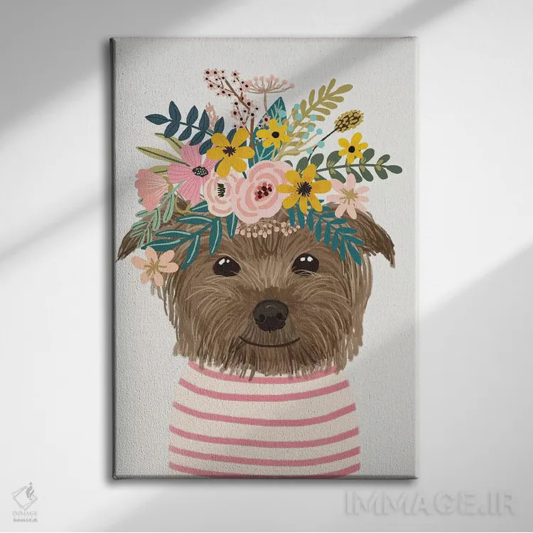 تابلو دکوراتیو گل های یورکشایر اثر میا چارو - نمای روبهرو روی دیوار
