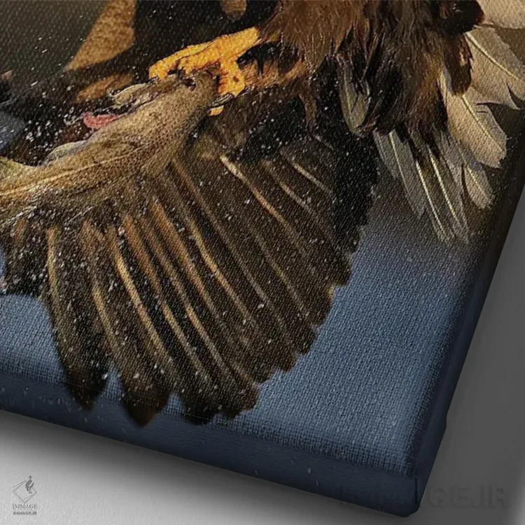 تابلو دکوراتیو عقاب نروژ ۲ اثر میگل لاسا - نمای نزدیک بافت بوم