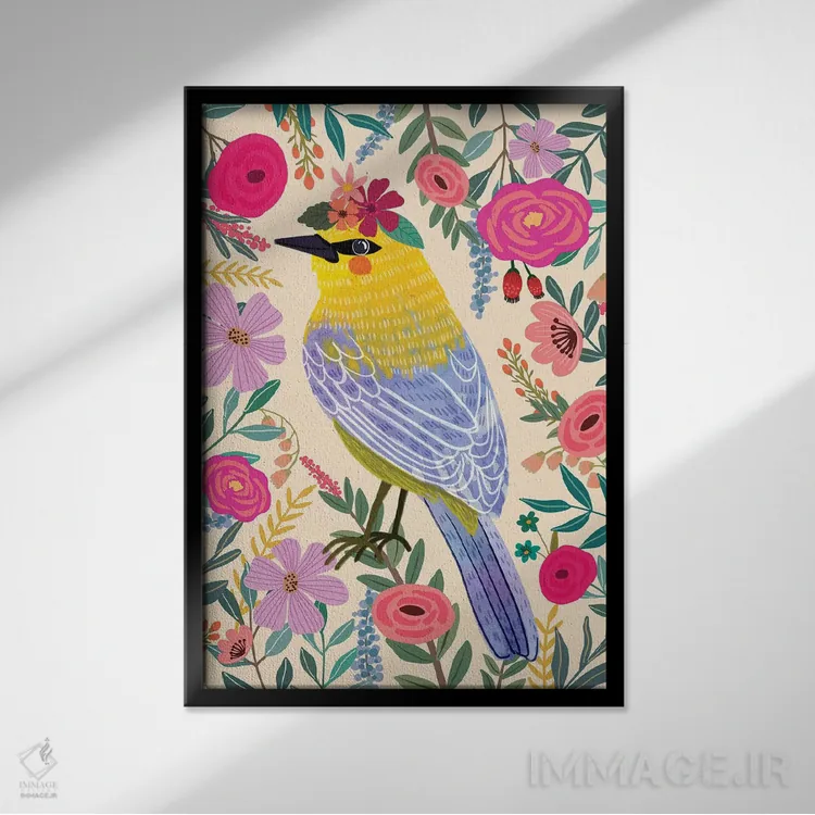 تابلو دکوراتیو سهره اثر میا چارو - نمای قابدار مشکی