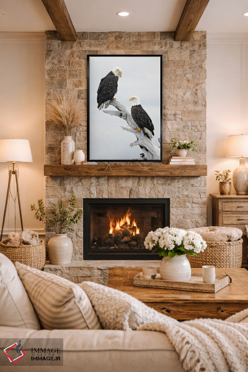 تابلو دکوراتیو عقاب ها آلاسکا ۳ اثر میگل لاسا - D1B