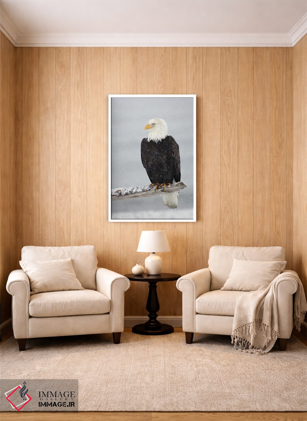 تابلو دکوراتیو عقاب برفی اثر میگل لاسا - D2W