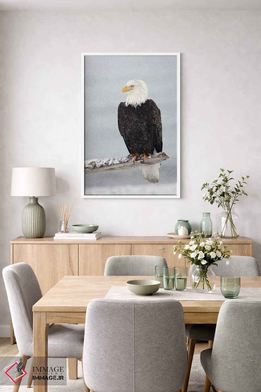 تابلو دکوراتیو عقاب برفی اثر میگل لاسا - D5W