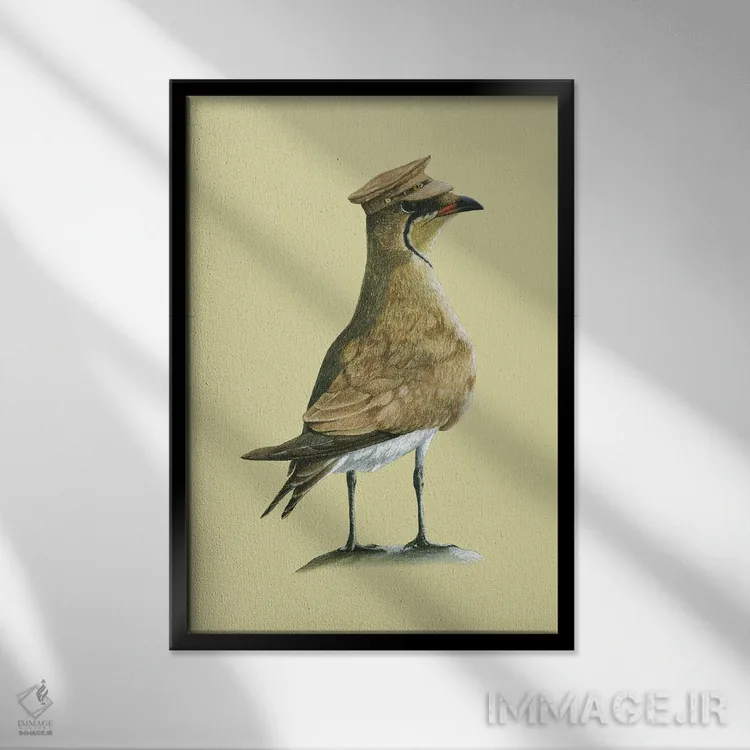 تابلو دکوراتیو پرندگان پراتینکل با بال های سیاه اثر میخائیل ودرنیکوف - نمای قابدار مشکی