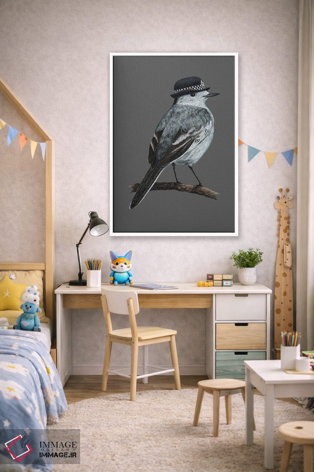 تابلو دکوراتیو دارکوب سفید اثر میخائیل ودرنیکوف - D1W