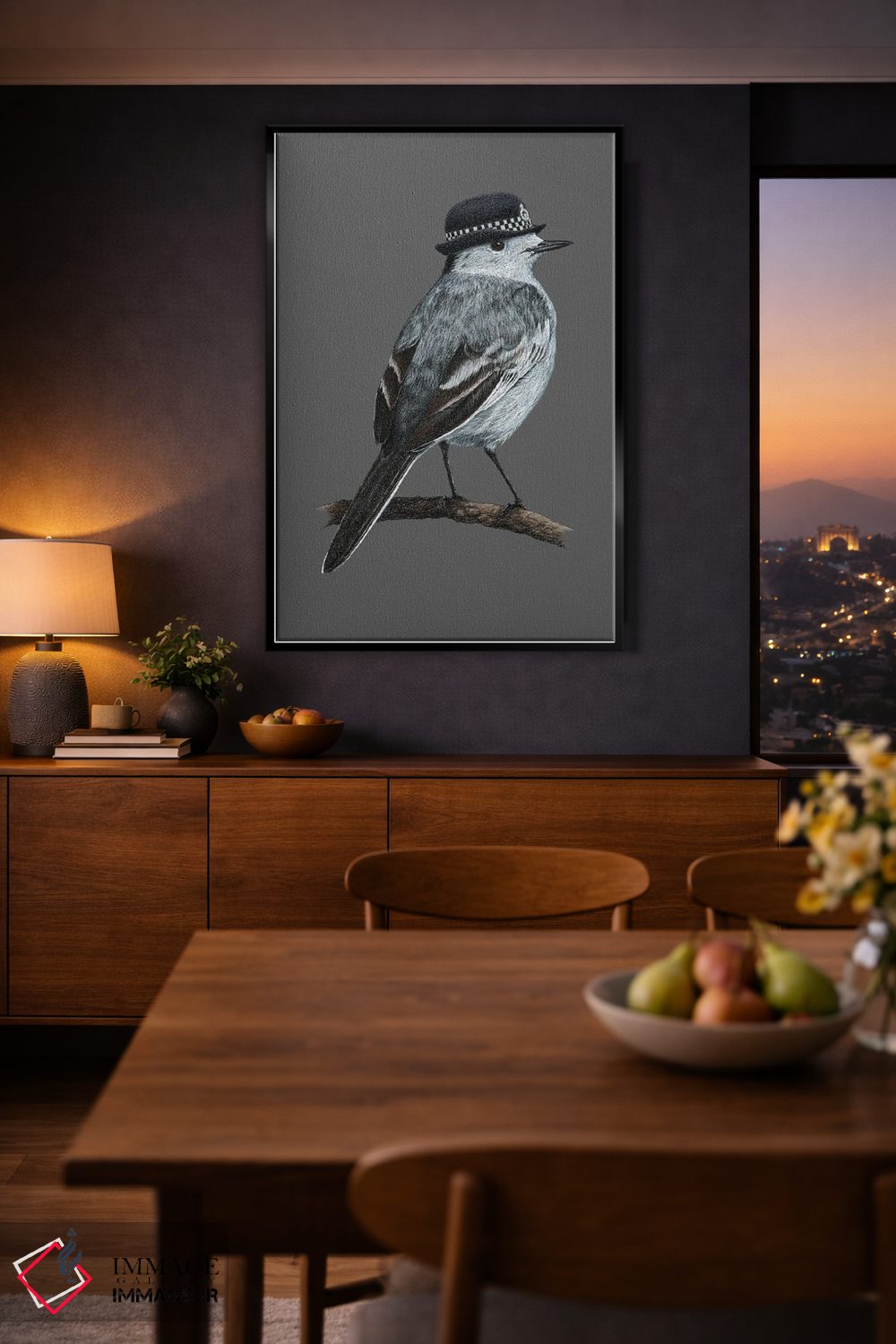 تابلو دکوراتیو دارکوب سفید اثر میخائیل ودرنیکوف - D2B