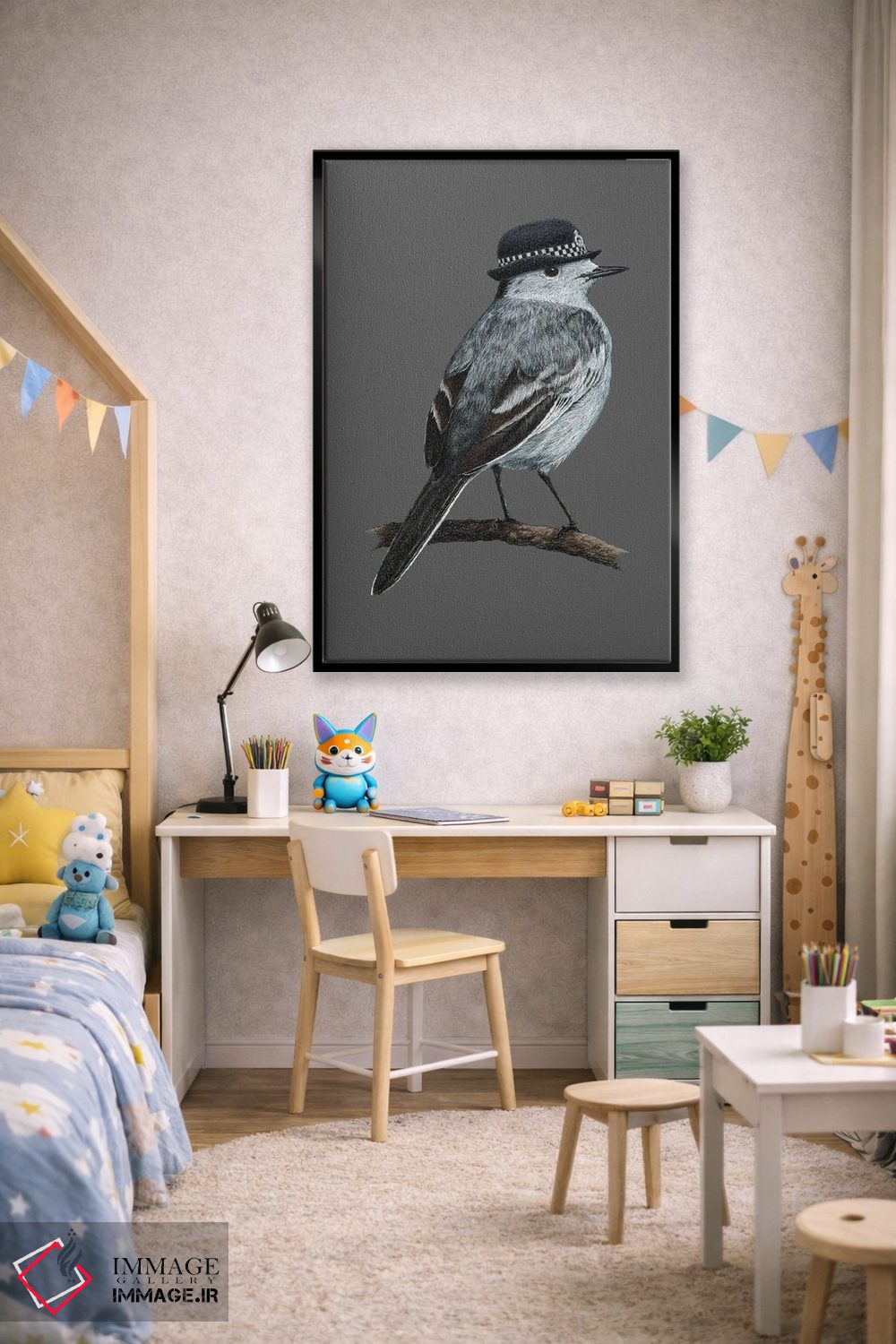 تابلو دکوراتیو دارکوب سفید اثر میخائیل ودرنیکوف - D3B