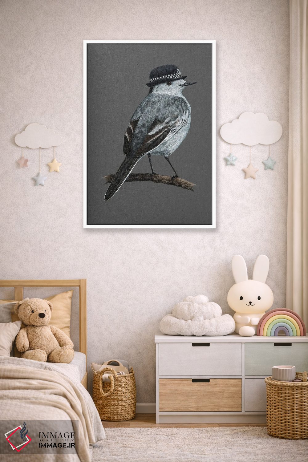 تابلو دکوراتیو دارکوب سفید اثر میخائیل ودرنیکوف - D5W