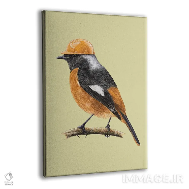 تابلو دکوراتیو دم جنبانک سفیدبال اثر میخائیل ودرنیکوف - نمای پرسپکتیو محصول