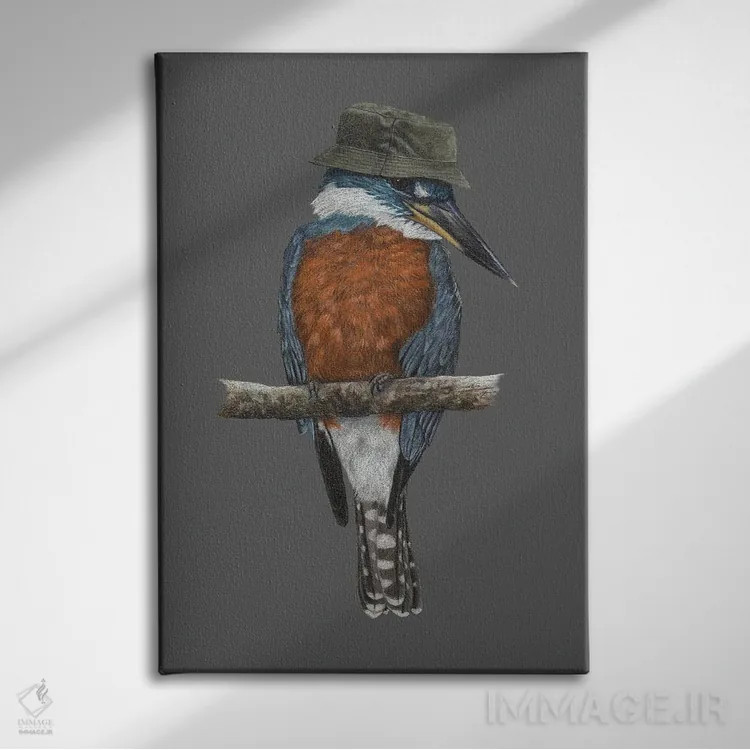 تابلو دکوراتیو کتک ماهی حلقه ای اثر میخائیل ودرنیکوف - نمای روبهرو روی دیوار