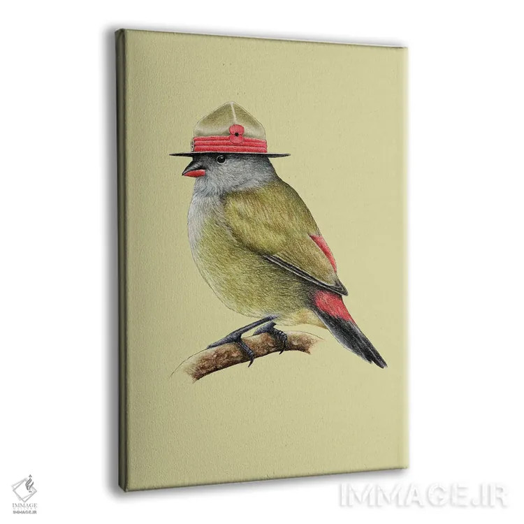 تابلو دکوراتیو مگس خوار شکم زرد اثر میخائیل ودرنیکوف - نمای پرسپکتیو محصول