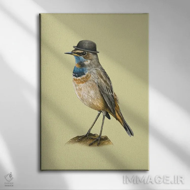 تابلو دکوراتیو گلوآبی اثر میخائیل ودرنیکوف - نمای روبهرو روی دیوار