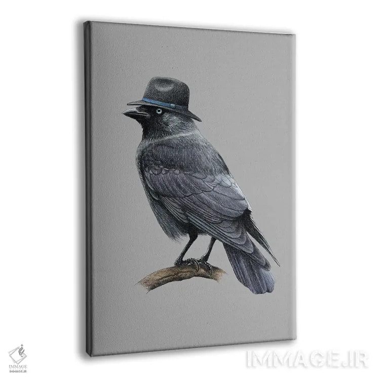 تابلو دکوراتیو کلاغ کوچک اثر میخائیل ودرنیکوف - نمای پرسپکتیو محصول