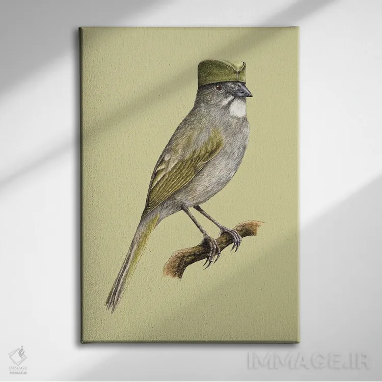 تابلو دکوراتیو تووه دم سبز اثر میخائیل ودرنیکوف - نمای روبهرو روی دیوار