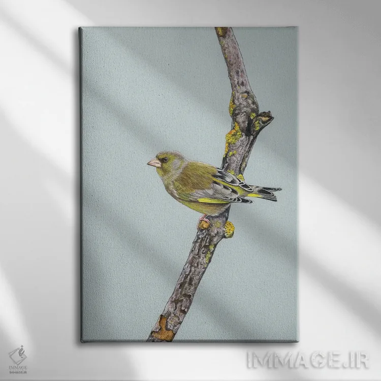 تابلو دکوراتیو سبزمرغ اثر میخائیل ودرنیکوف - نمای روبهرو روی دیوار