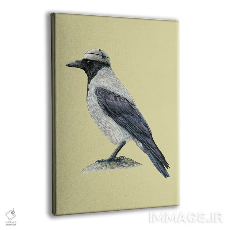 تابلو دکوراتیو کلاغ کاپوش دار ۲ اثر میخائیل ودرنیکوف - نمای پرسپکتیو محصول