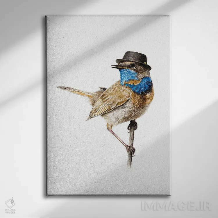 تابلو دکوراتیو گلوآبی ۲ اثر میخائیل ودرنیکوف - نمای روبهرو روی دیوار