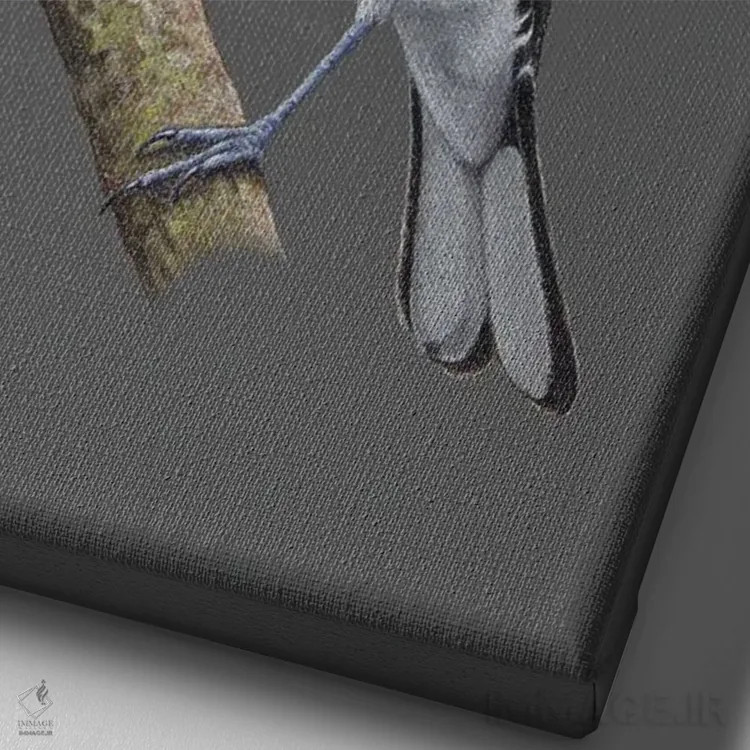 تابلو دکوراتیو گروس بیک سینه گل سرخی ۲ اثر میخائیل ودرنیکوف - نمای نزدیک بافت بوم