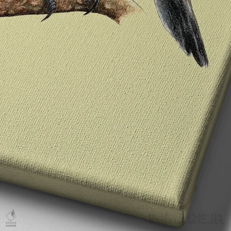 تابلو دکوراتیو مگس خوار شکم زرد اثر میخائیل ودرنیکوف - نمای نزدیک بافت بوم