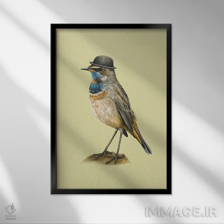 تابلو دکوراتیو گلوآبی اثر میخائیل ودرنیکوف - نمای قابدار مشکی