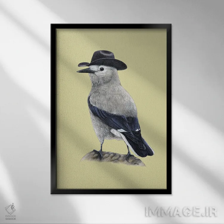 تابلو دکوراتیو کاکر درخت خوار کلارک اثر میخائیل ودرنیکوف - نمای قابدار مشکی