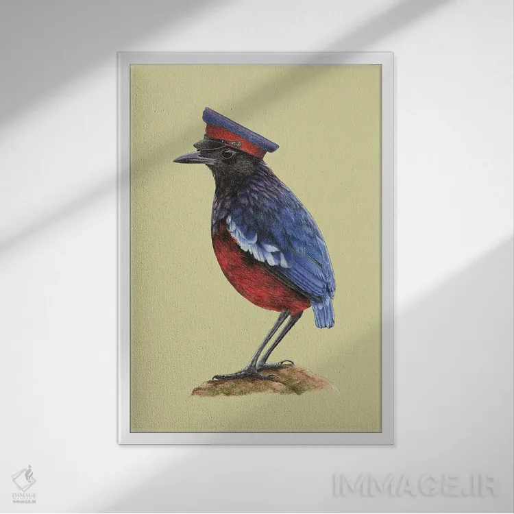 تابلو دکوراتیو پیتای جواهرگون اثر میخائیل ودرنیکوف - نمای قابدار سفید