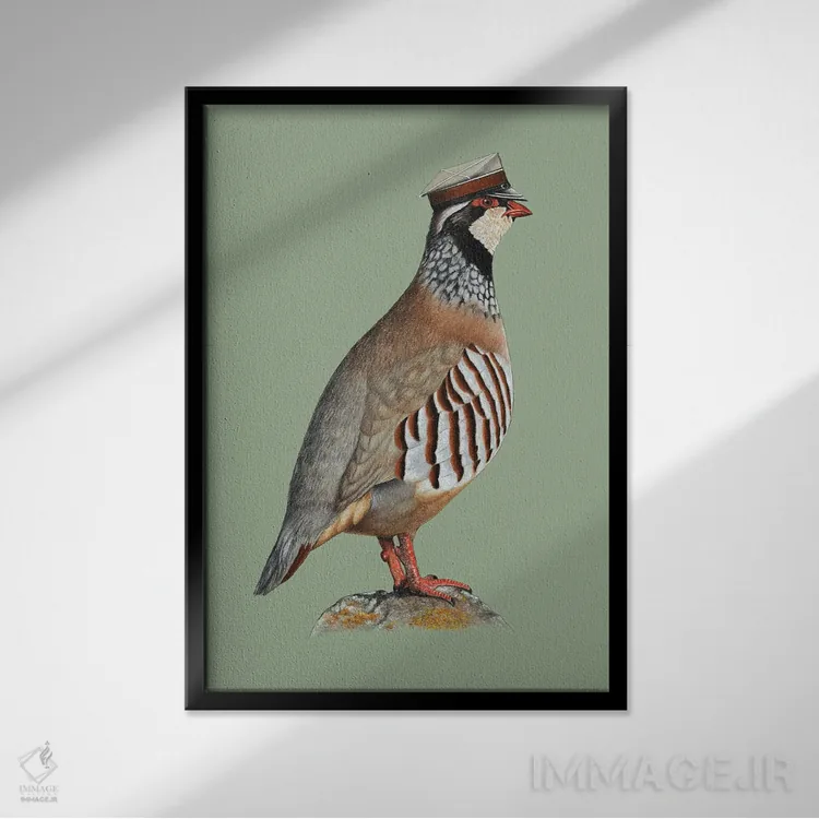 تابلو دکوراتیو تقره پا قرمز اثر میخائیل ودرنیکوف - نمای قابدار مشکی