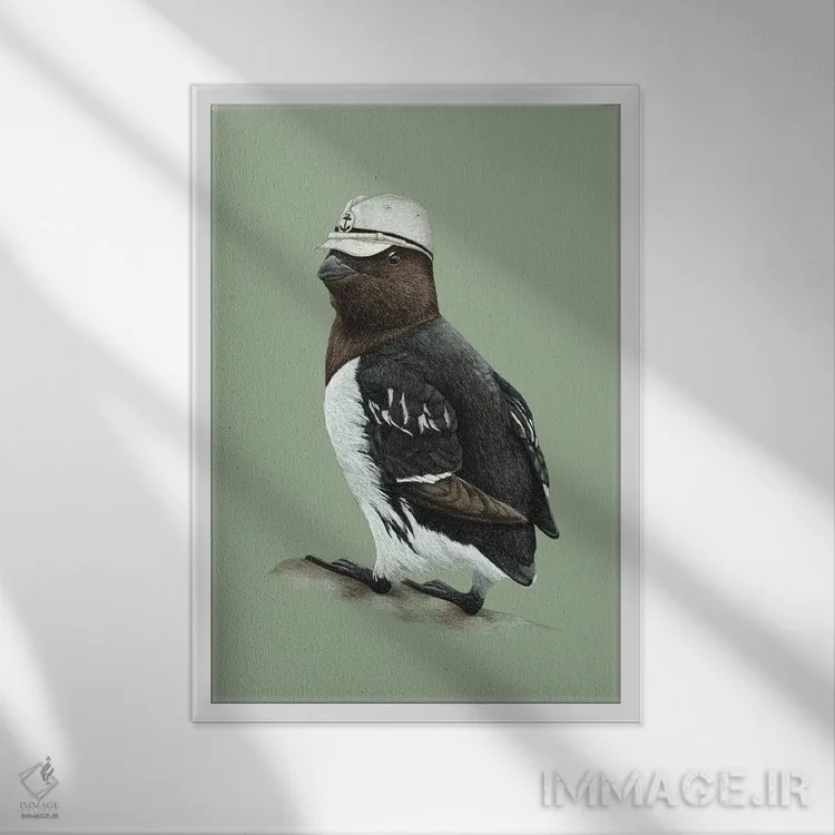 تابلو دکوراتیو آوک کوچک اثر میخائیل ودرنیکوف - نمای قابدار سفید