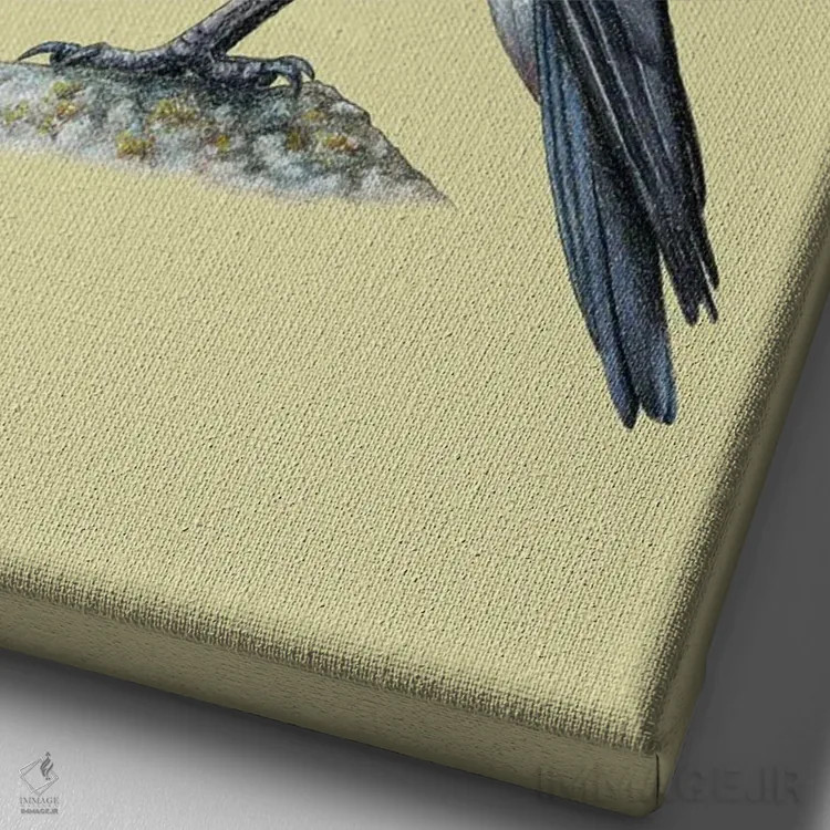 تابلو دکوراتیو کلاغ کاپوش دار ۲ اثر میخائیل ودرنیکوف - نمای نزدیک بافت بوم