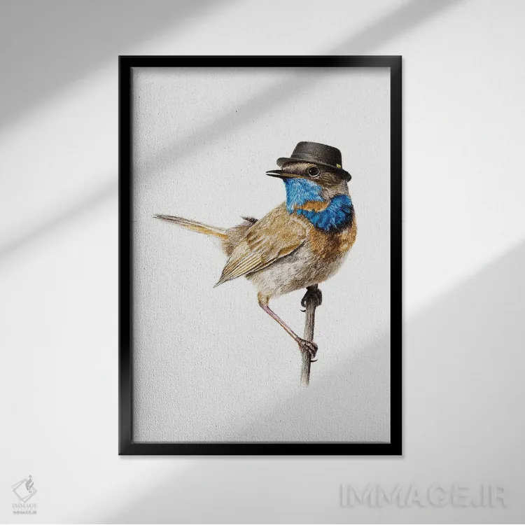 تابلو دکوراتیو گلوآبی ۲ اثر میخائیل ودرنیکوف - نمای قابدار مشکی