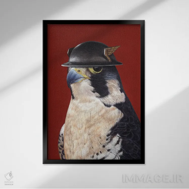 تابلو دکوراتیو شاهین دشتی اثر میخائیل ودرنیکوف - نمای قابدار مشکی