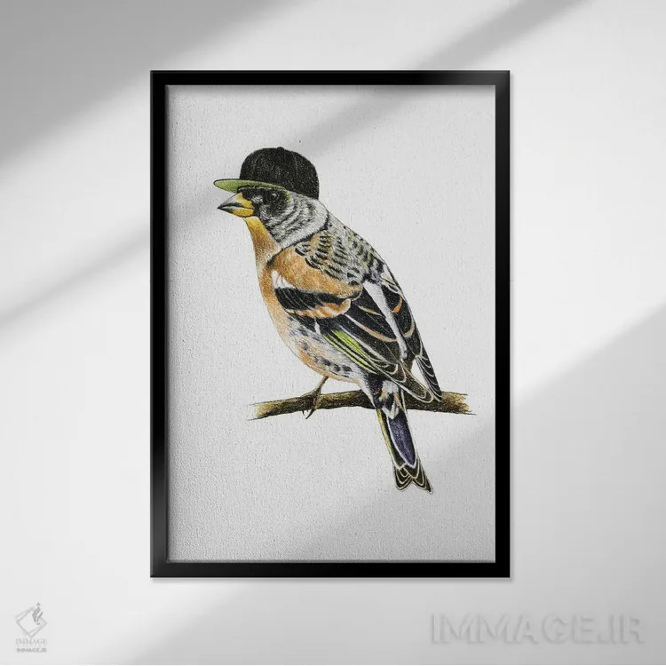 تابلو دکوراتیو سهره دم قرمز اثر میخائیل ودرنیکوف - نمای قابدار مشکی