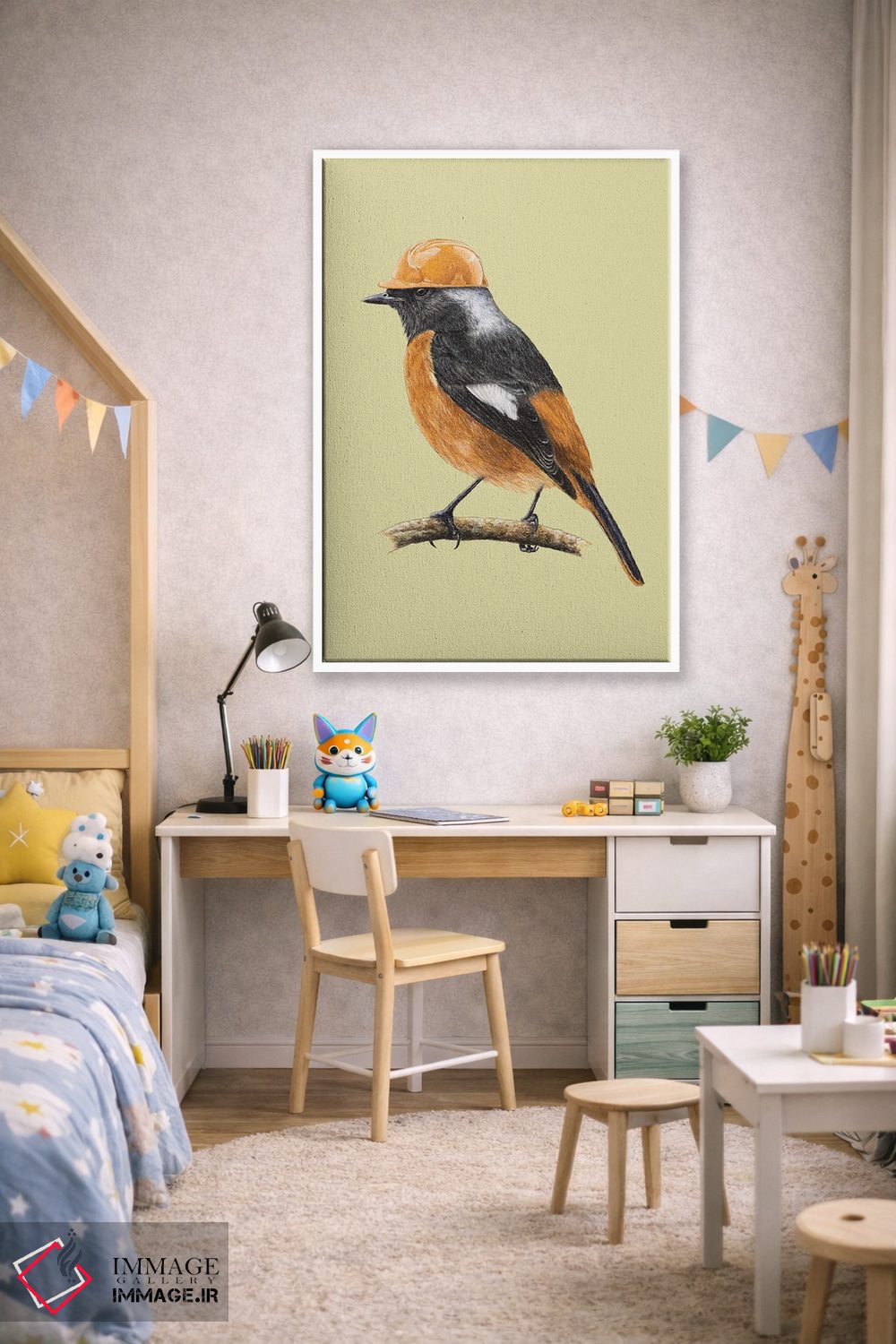 تابلو دکوراتیو دم جنبانک سفیدبال اثر میخائیل ودرنیکوف - D1W