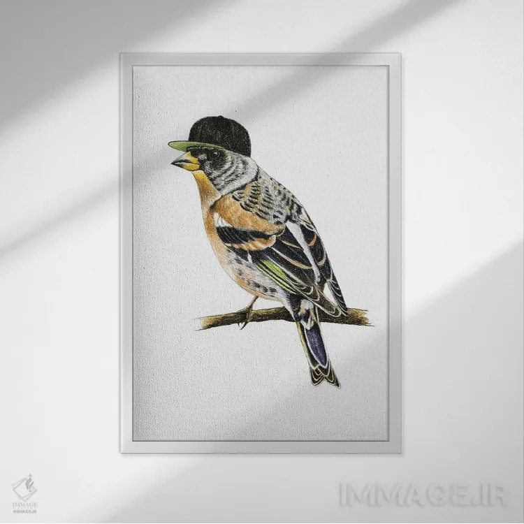 تابلو دکوراتیو سهره دم قرمز اثر میخائیل ودرنیکوف - نمای قابدار سفید