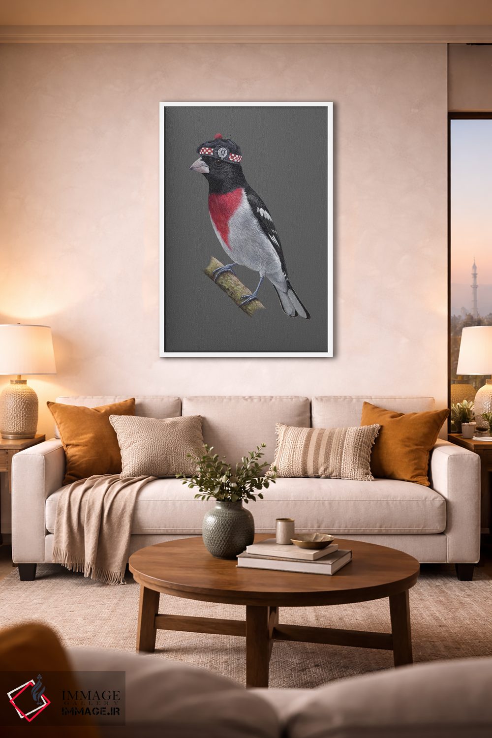 تابلو دکوراتیو گروس بیک سینه گل سرخی ۲ اثر میخائیل ودرنیکوف - D1W