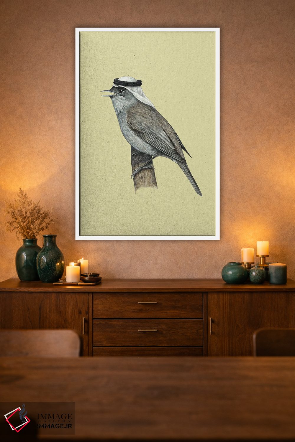 تابلو دکوراتیو کلاه سیاه اوراسیایی اثر میخائیل ودرنیکوف - D1W