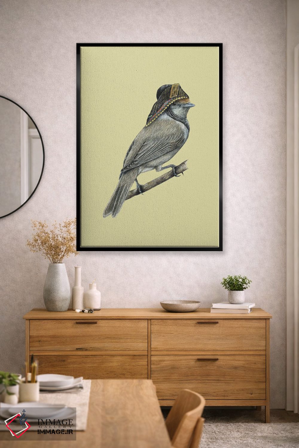 تابلو دکوراتیو کلاه سیاه اوراسیایی ۲ اثر میخائیل ودرنیکوف - D1B