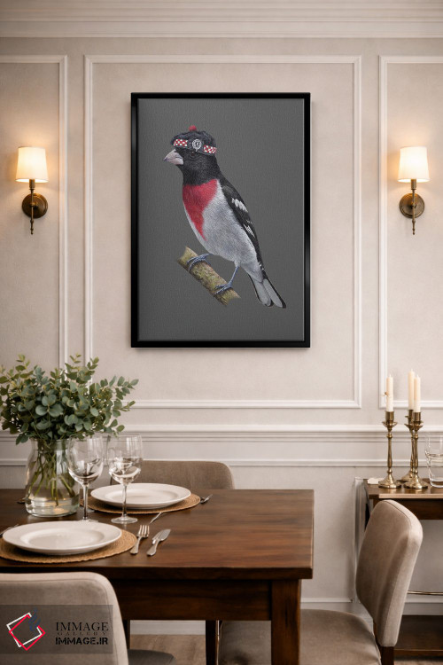 تابلو دکوراتیو گروس بیک سینه گل سرخی ۲ اثر میخائیل ودرنیکوف - D2B