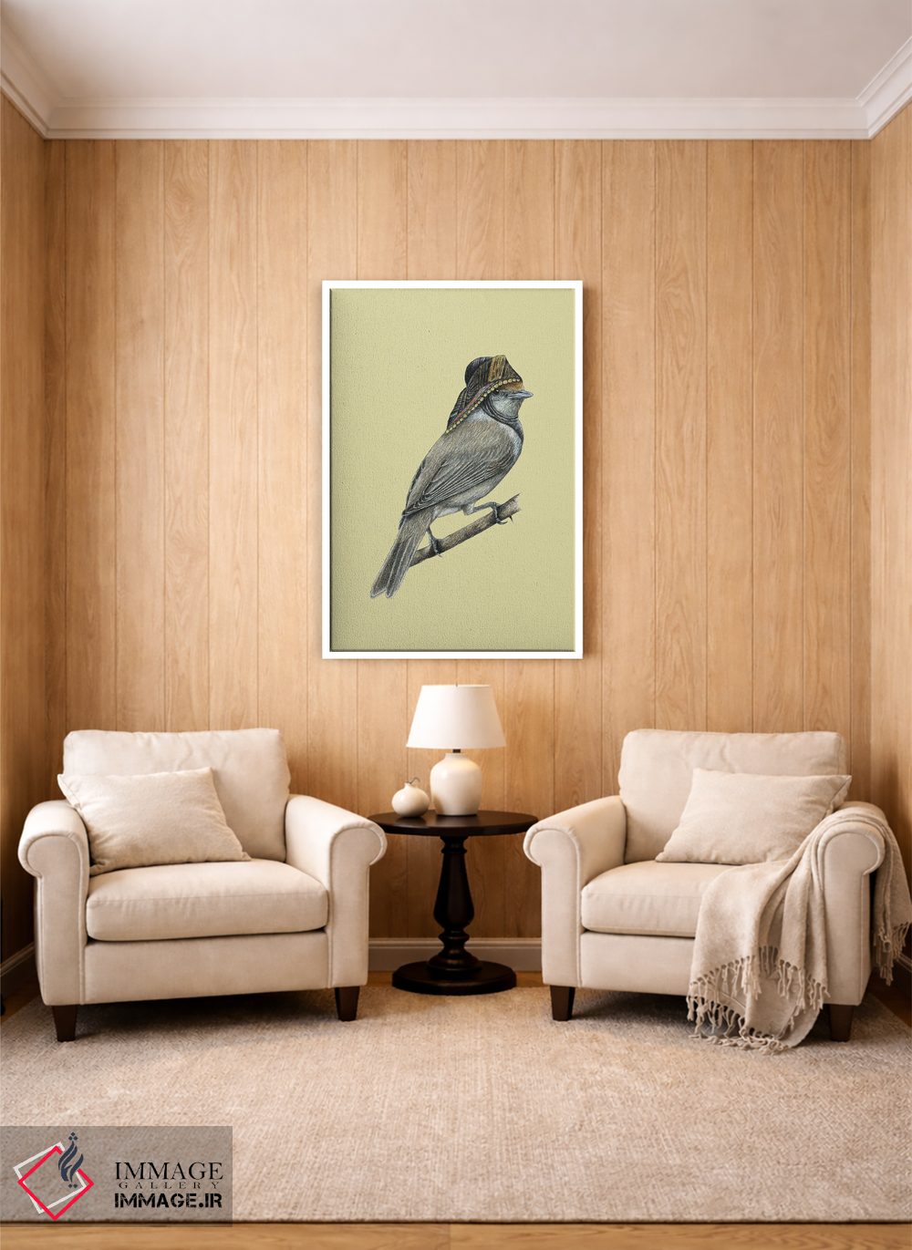 تابلو دکوراتیو کلاه سیاه اوراسیایی ۲ اثر میخائیل ودرنیکوف - D2W