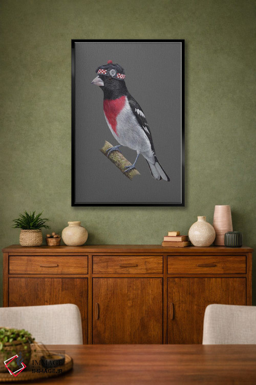 تابلو دکوراتیو گروس بیک سینه گل سرخی ۲ اثر میخائیل ودرنیکوف - D3B