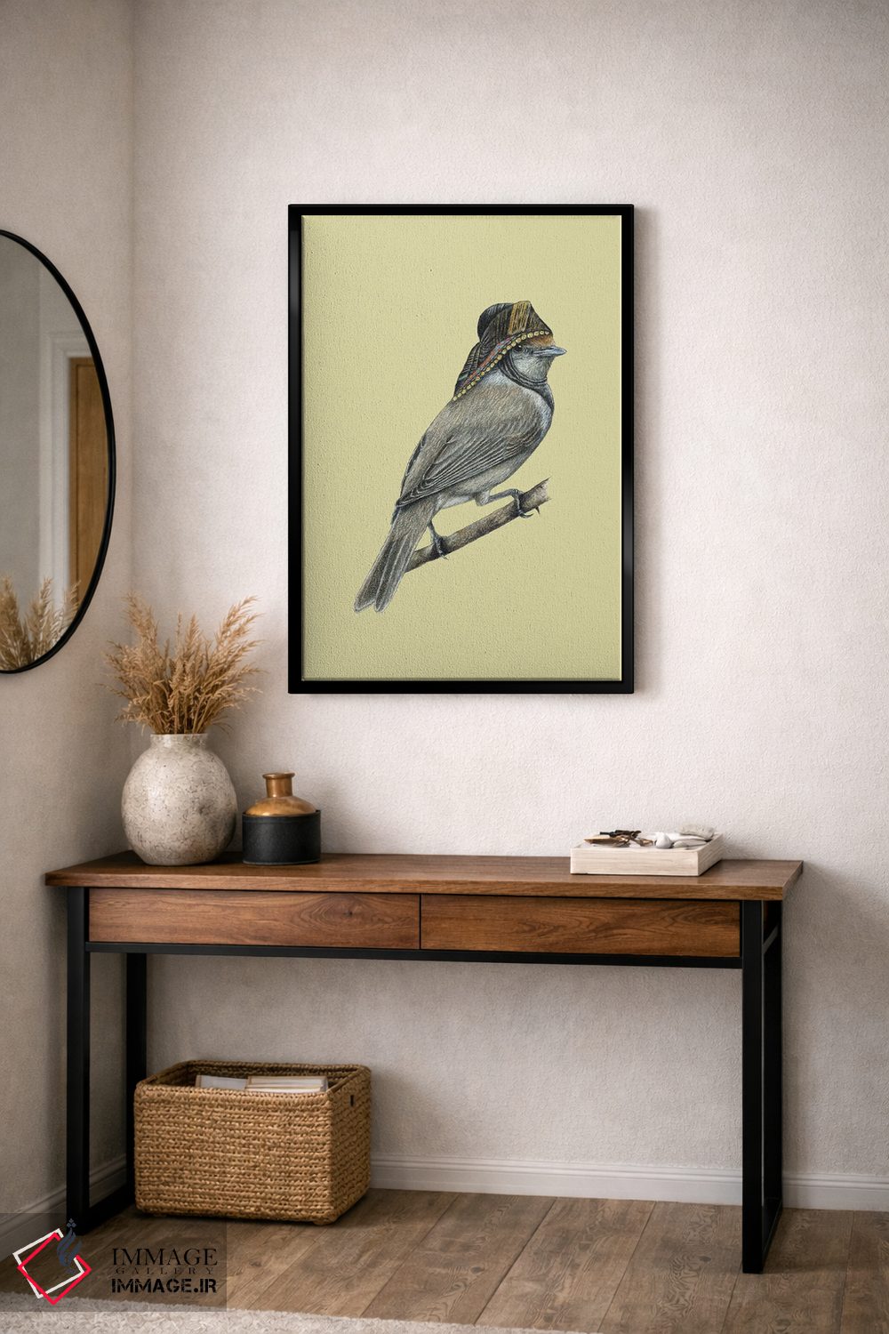 تابلو دکوراتیو کلاه سیاه اوراسیایی ۲ اثر میخائیل ودرنیکوف - D3B