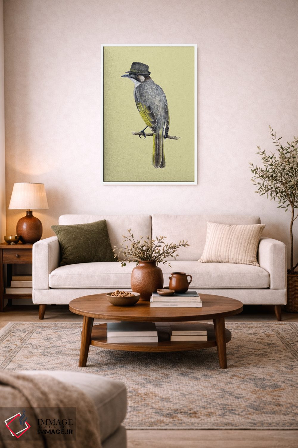 تابلو دکوراتیو بلبل با تنفس سبک اثر میخائیل ودرنیکوف - D3W