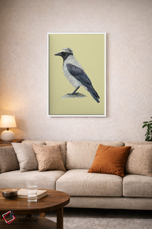 تابلو دکوراتیو کلاغ کاپوش دار ۲ اثر میخائیل ودرنیکوف - D3W