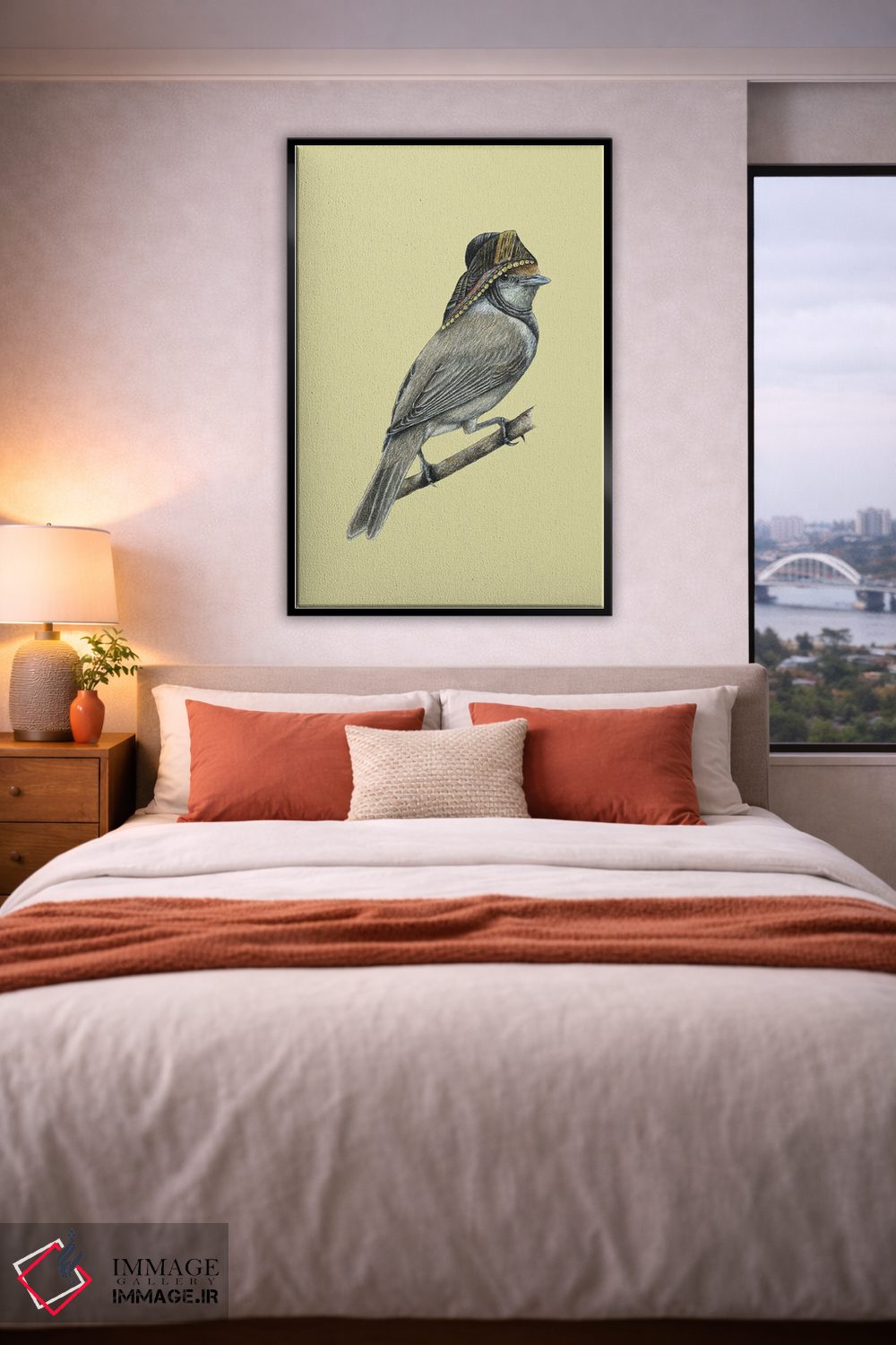 تابلو دکوراتیو کلاه سیاه اوراسیایی ۲ اثر میخائیل ودرنیکوف - D4B