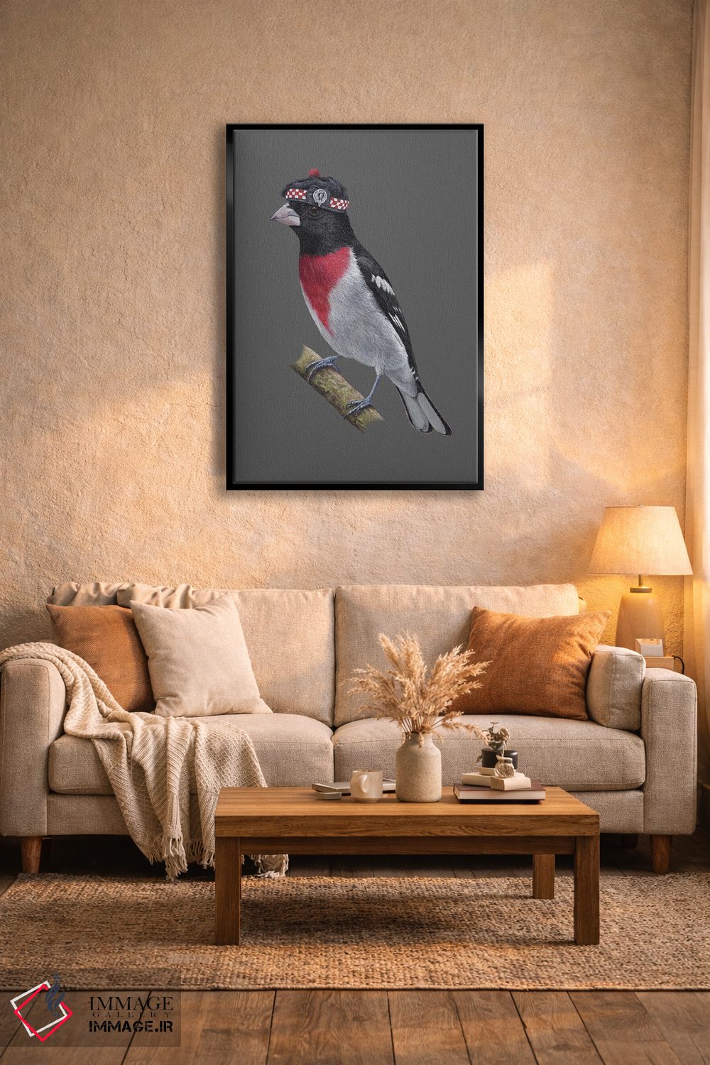 تابلو دکوراتیو گروس بیک سینه گل سرخی ۲ اثر میخائیل ودرنیکوف - D5B