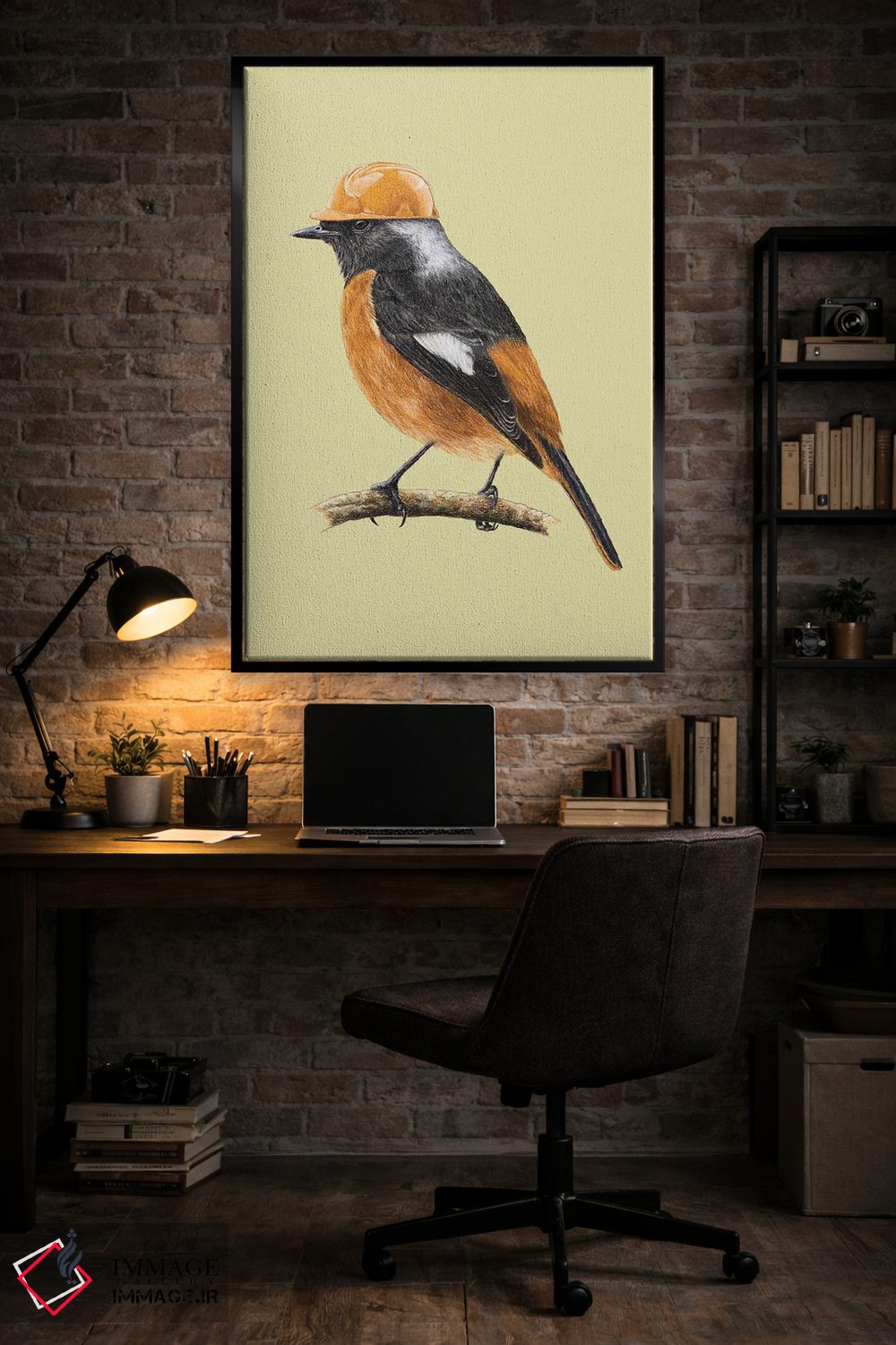 تابلو دکوراتیو دم جنبانک سفیدبال اثر میخائیل ودرنیکوف - D6B