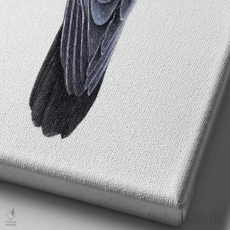 تابلو دکوراتیو کلاغ نوک درشت اثر میخائیل ودرنیکوف - نمای نزدیک بافت بوم